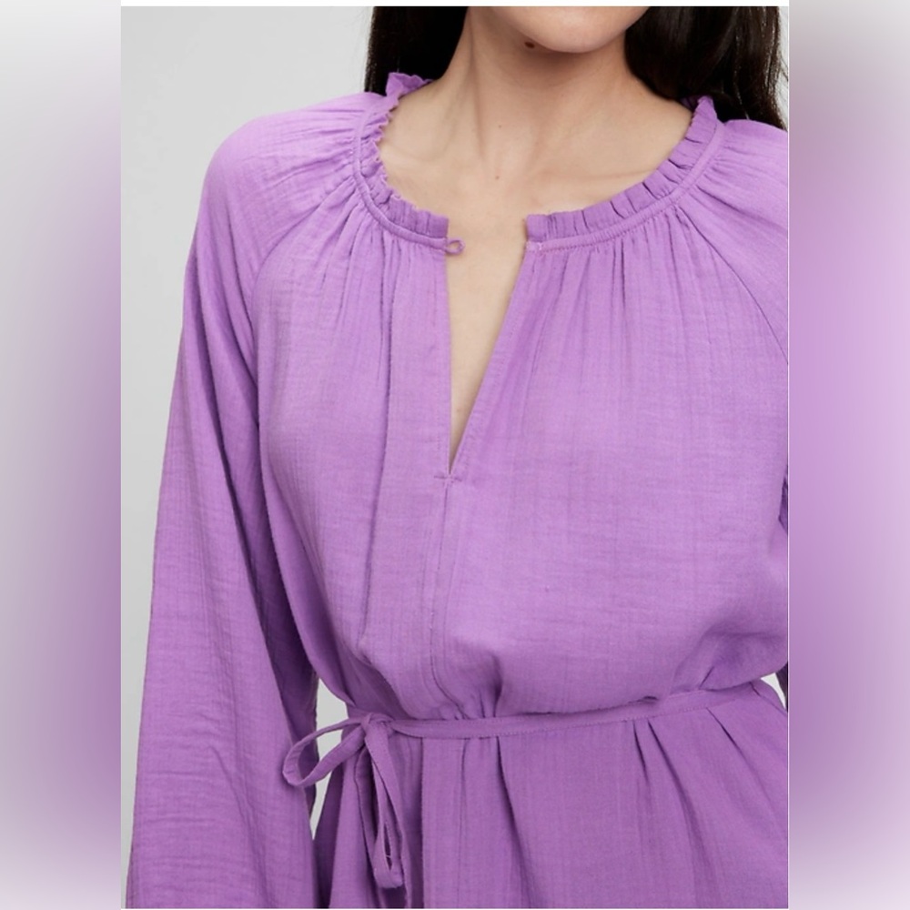 GAP Purple Long Sleeve “gauze” Dress